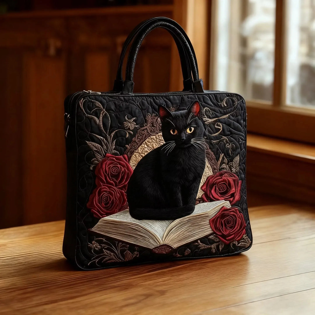 Artisan Tote Bag - Cat Among Roses