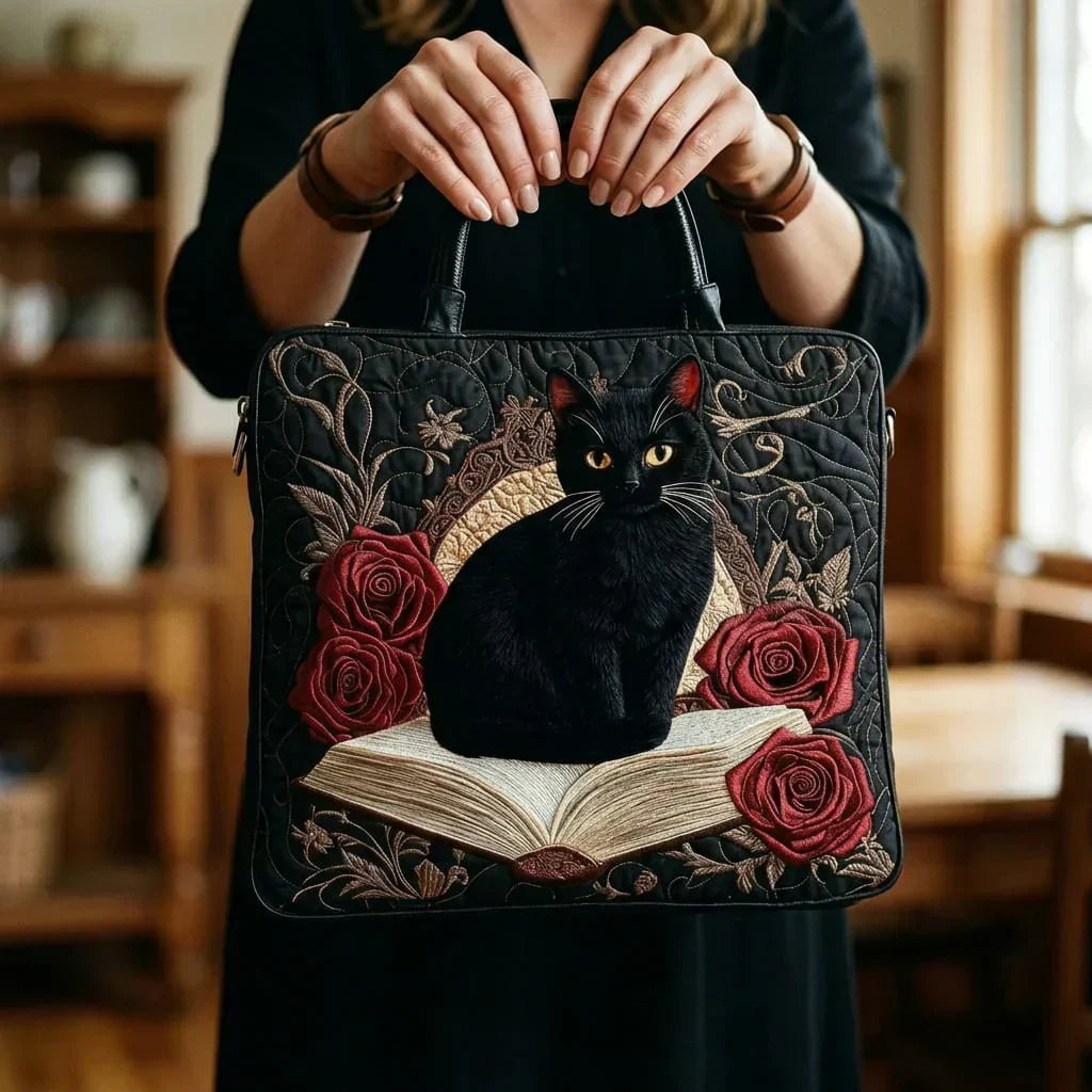 Artisan Tote Bag - Cat Among Roses