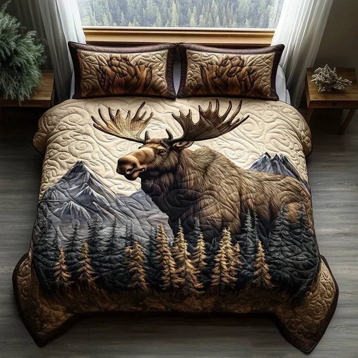 3-Piece Quilted Bedding Set - Woodland Animals