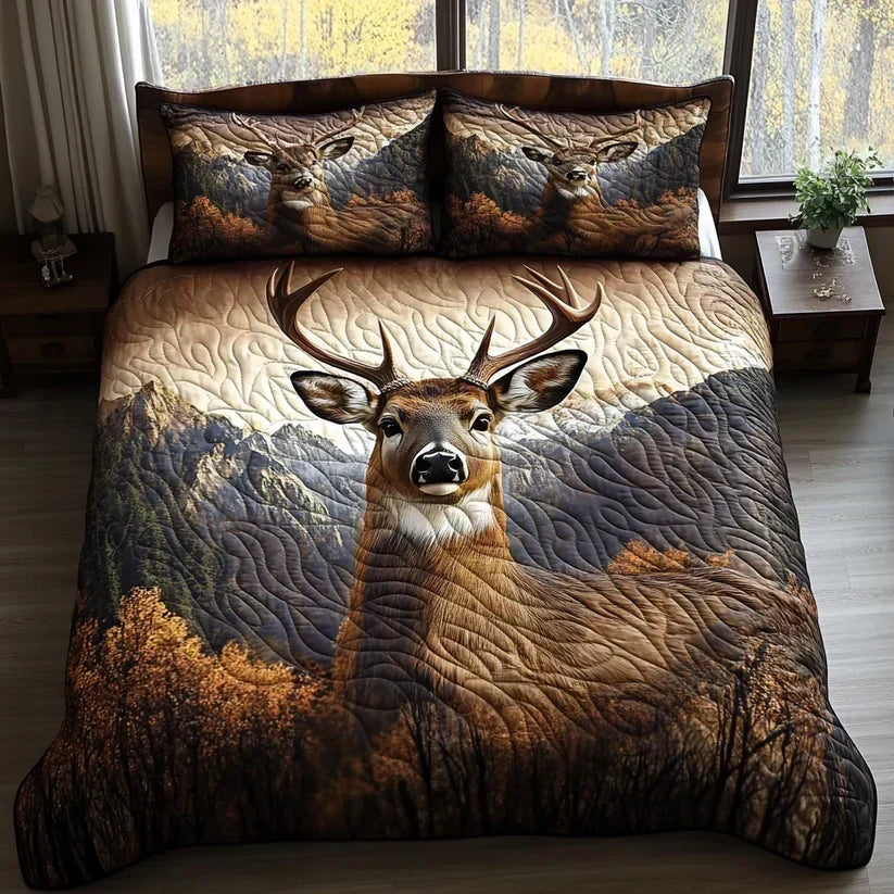 3-Piece Quilted Bedding Set - Woodland Animals